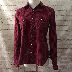 Ralph Lauren Western Shirt Red Plaid Pearl snap